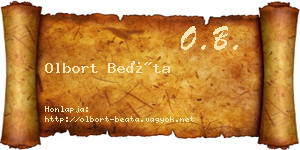 Olbort Beáta névjegykártya