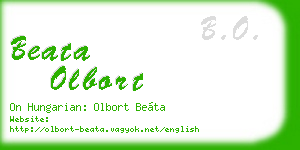 beata olbort business card